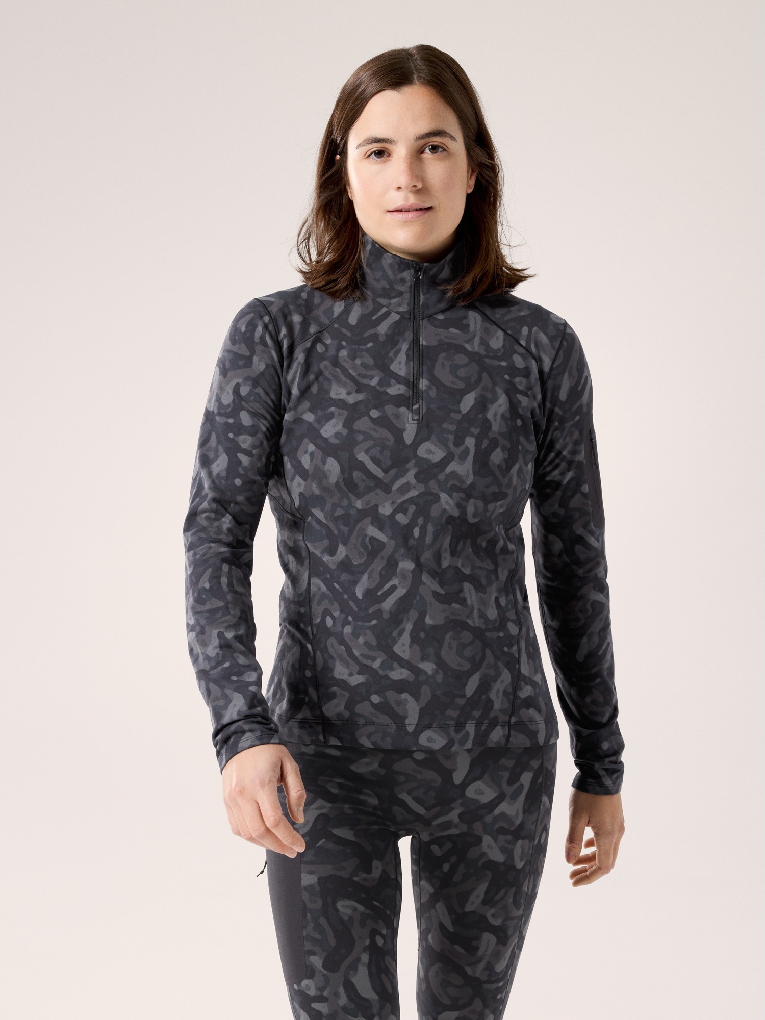 Rho Zip Neck Print - 2