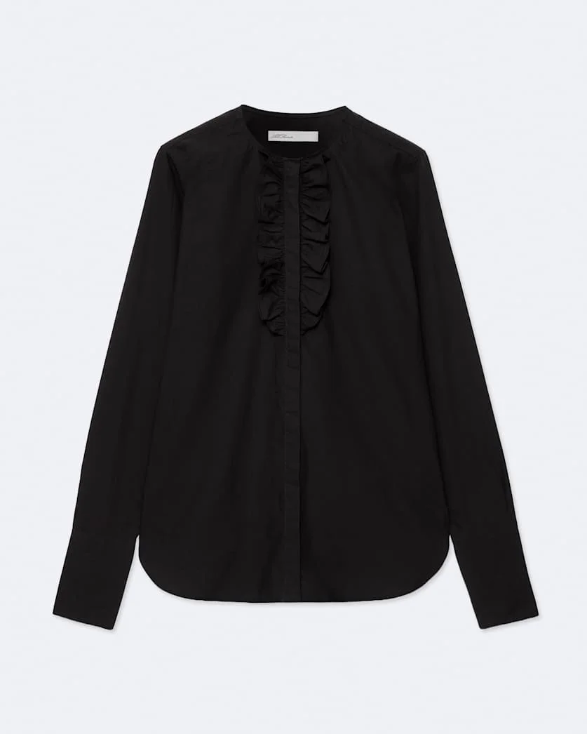 AMARA COTTON-BLEND RUFFLE SHIRT - 1