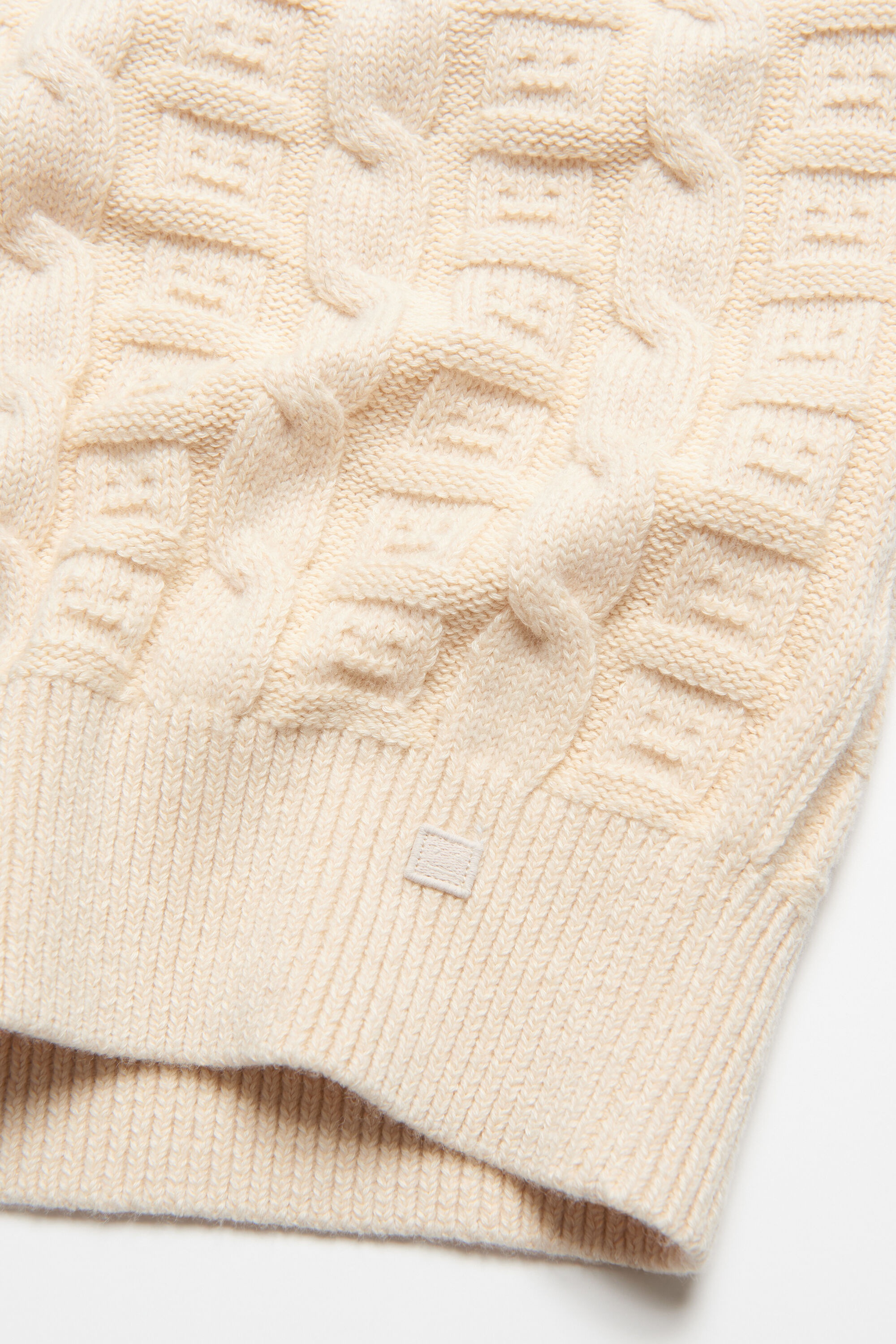 Cable wool sleeveless jumper - Oatmeal melange - 4