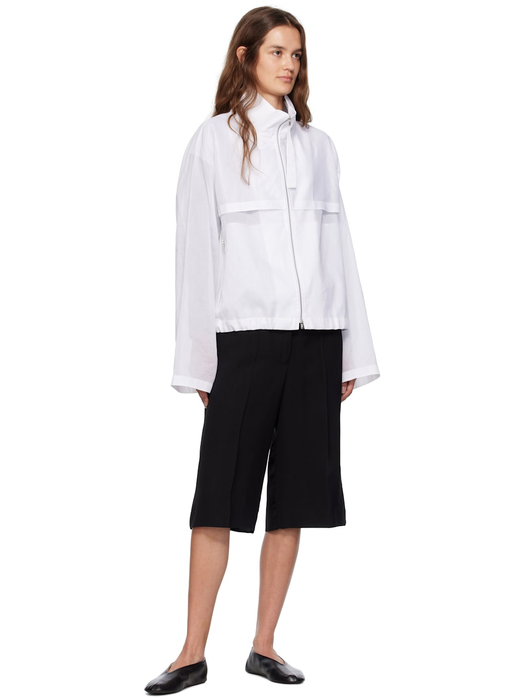 White Cotton Muslin Jacket - 4
