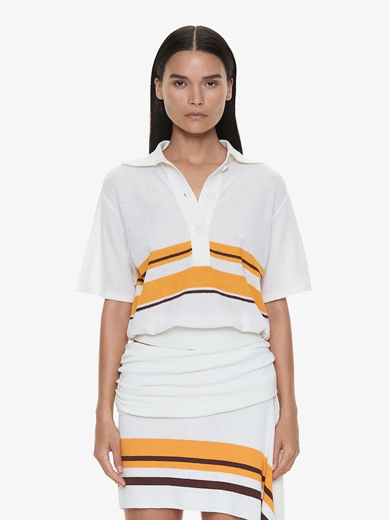 Stripe Knit Clean Polo - 1