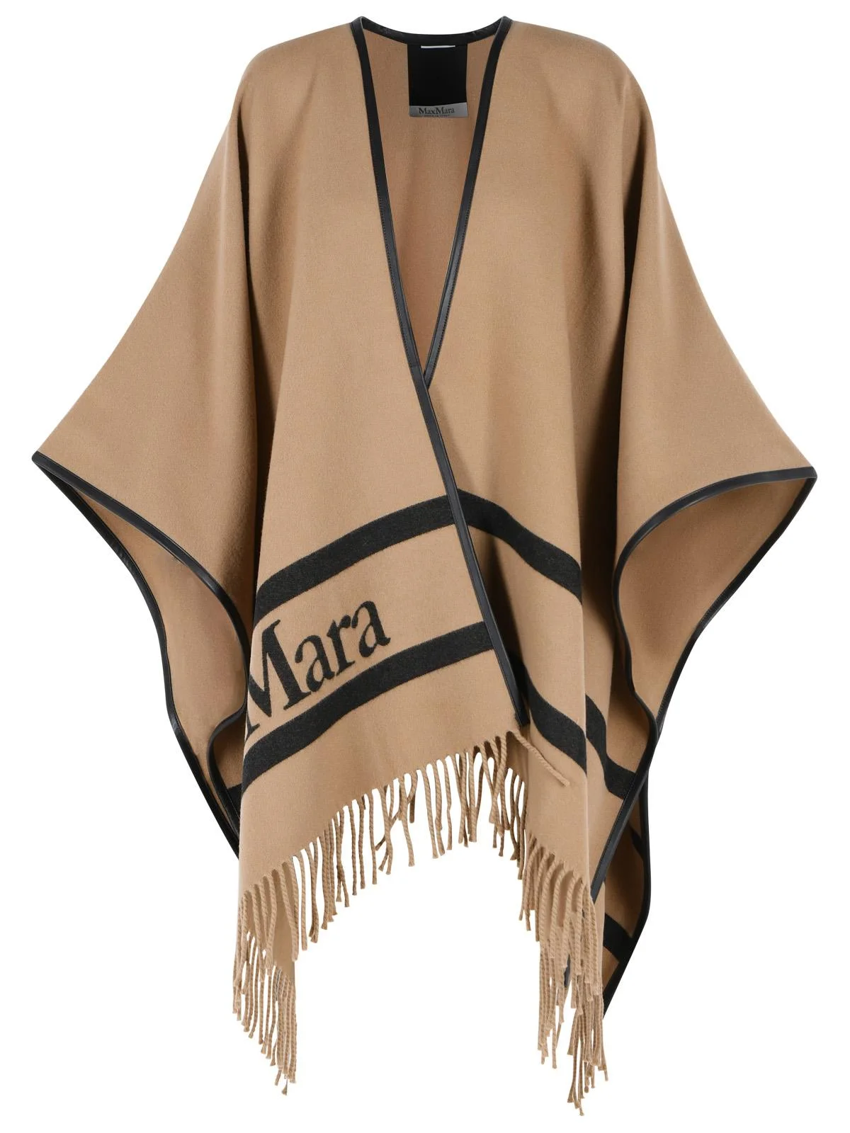 Max Mara 'Aris' Camel Jacquard Wool Poncho Women - 1