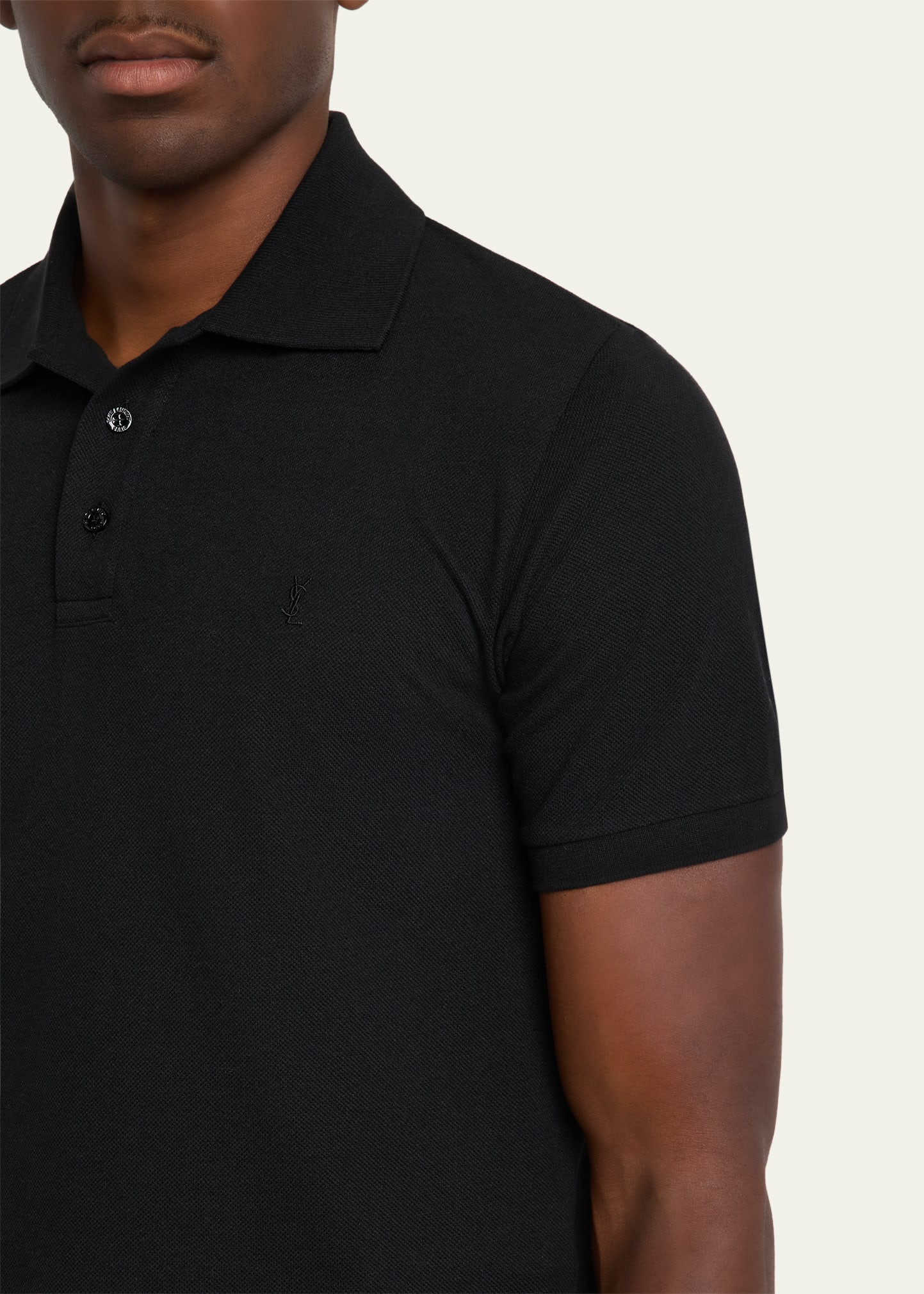 Men's Embroidered Cassandre Cotton Polo Shirt - 5