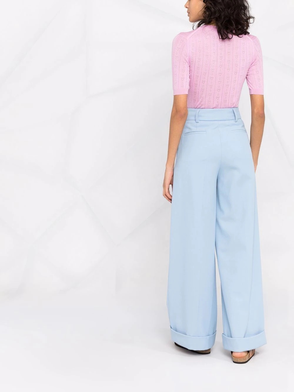 Gancini-pattern short-sleeve knitted top - 6