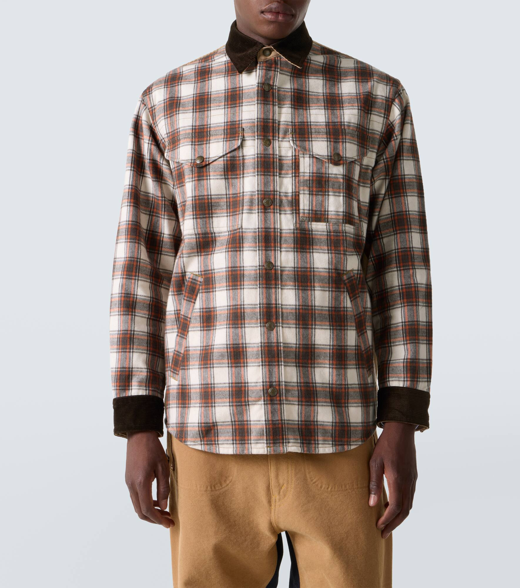 Checked cotton flannel jacket - 3