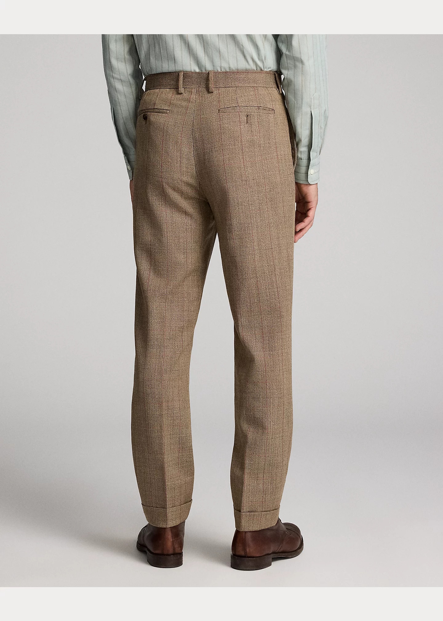 Slim Fit Glen Plaid Wool Suit Trouser - 4