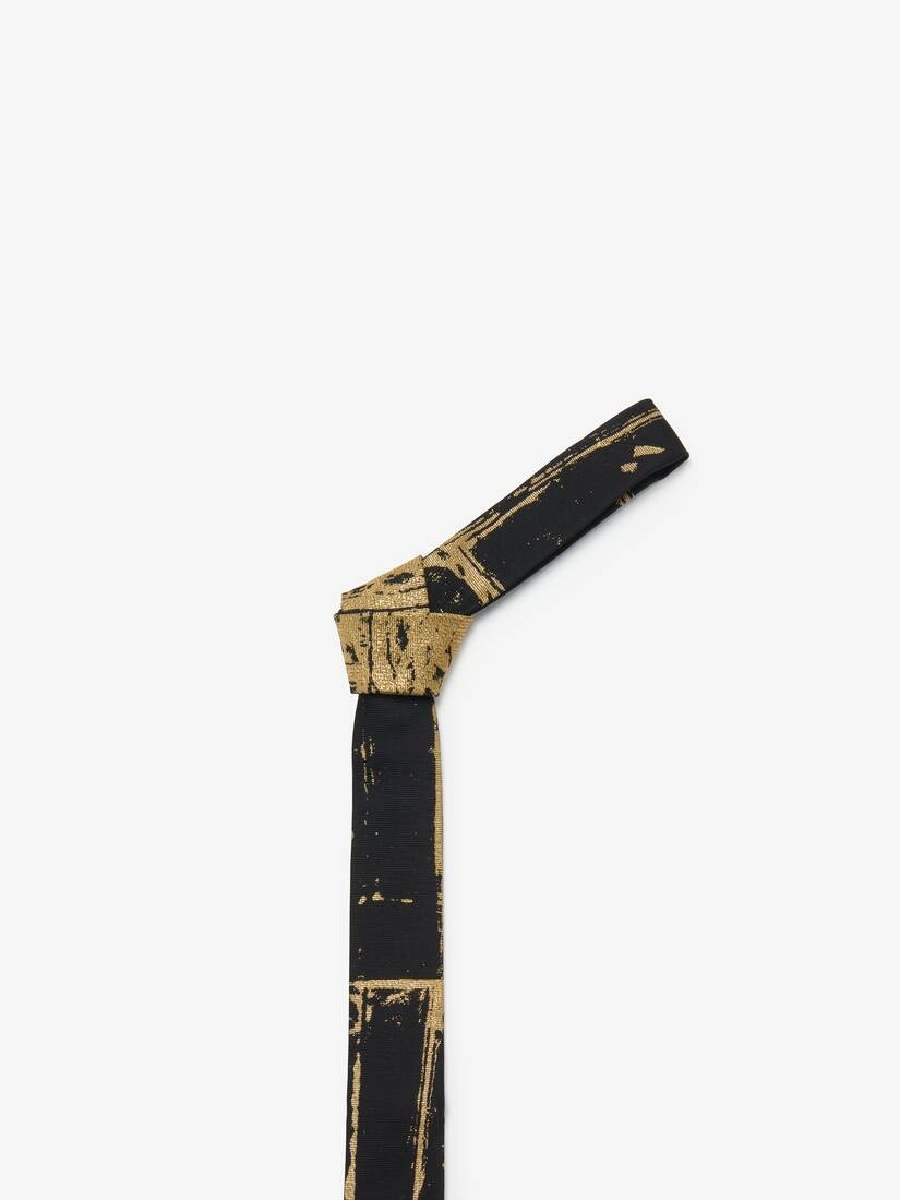 Men's Fold Tie in Black/ Gold - 2