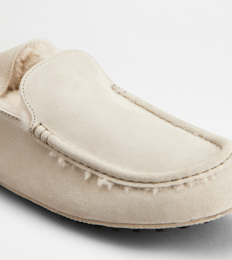 SLIPPER LOAFERS IN SUEDE - OFF WHITE 7