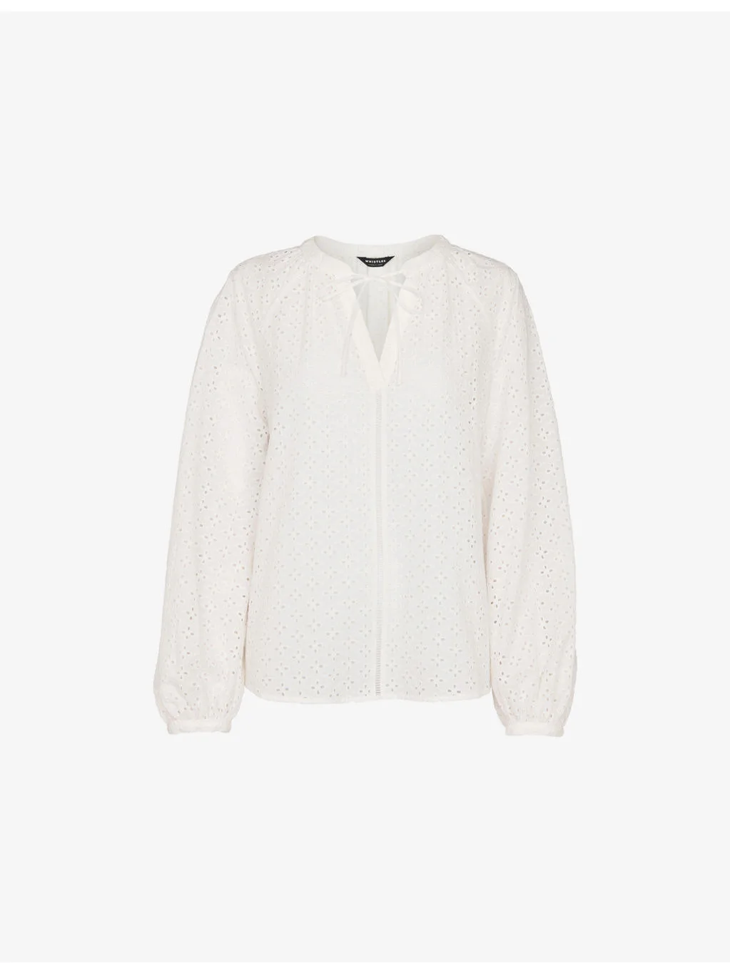 Broderie V-Neck Cotton Blouse - 1