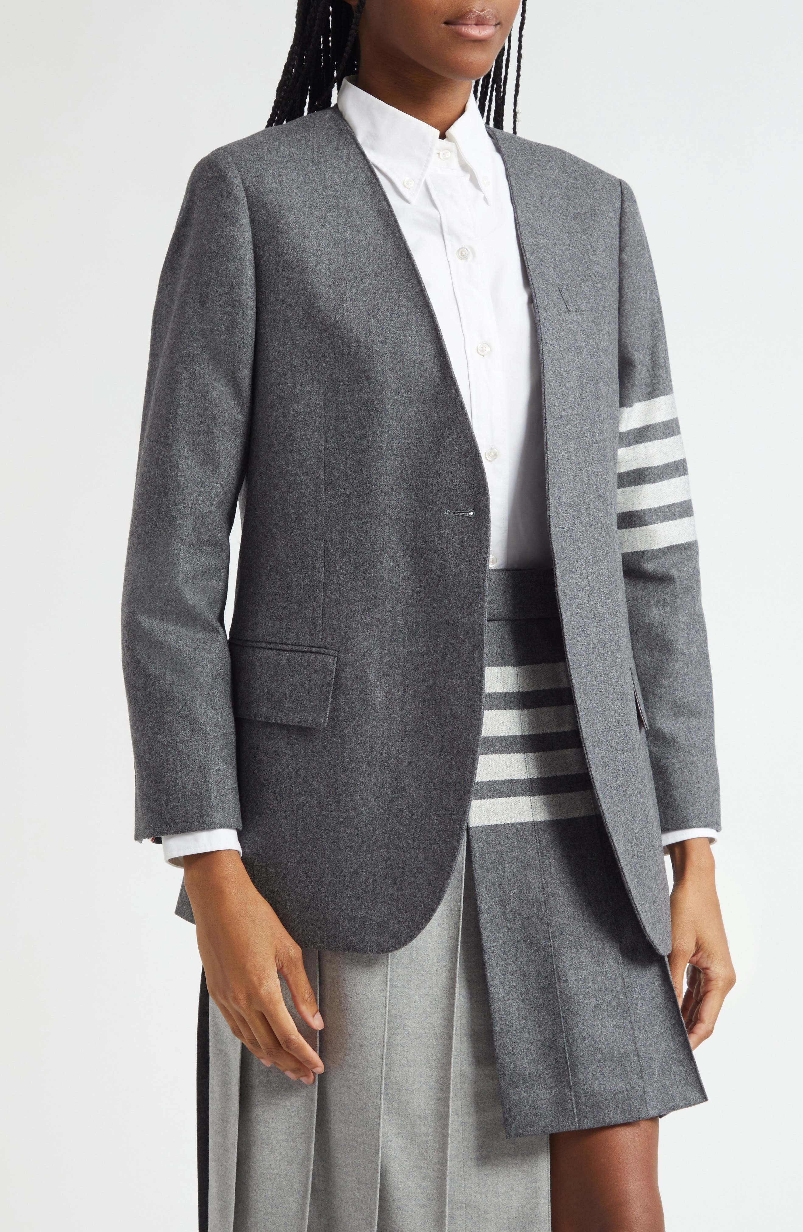 Thom Browne 4-Bar 2-in-1 Wool & Cashmere Sport Coat in Medium Grey at Nordstrom - 3
