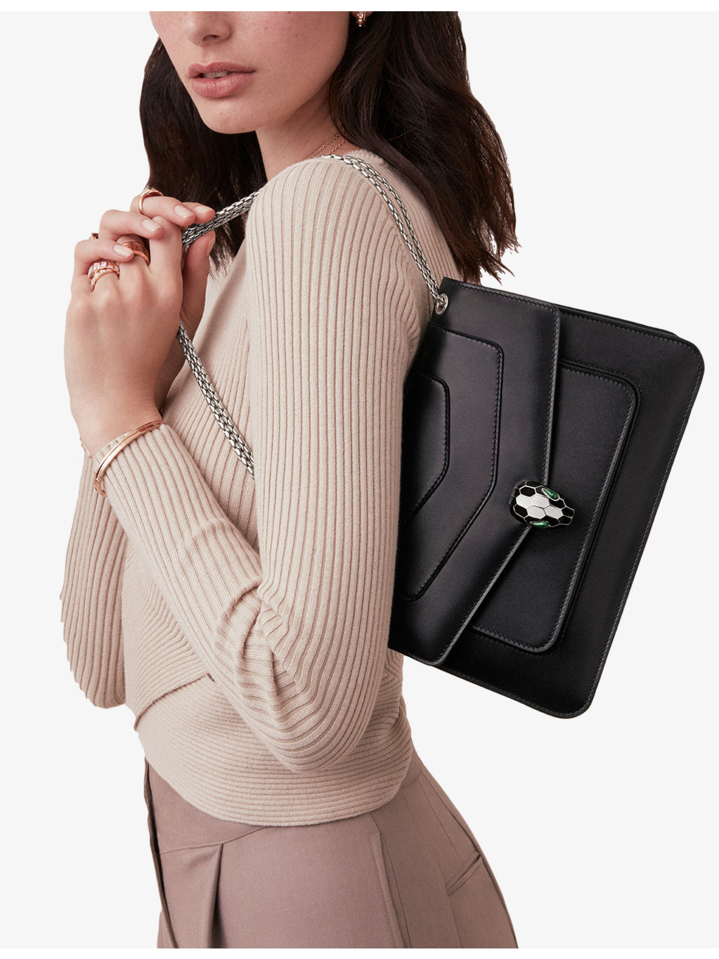 Serpenti Forever leather cross-body bag - 5