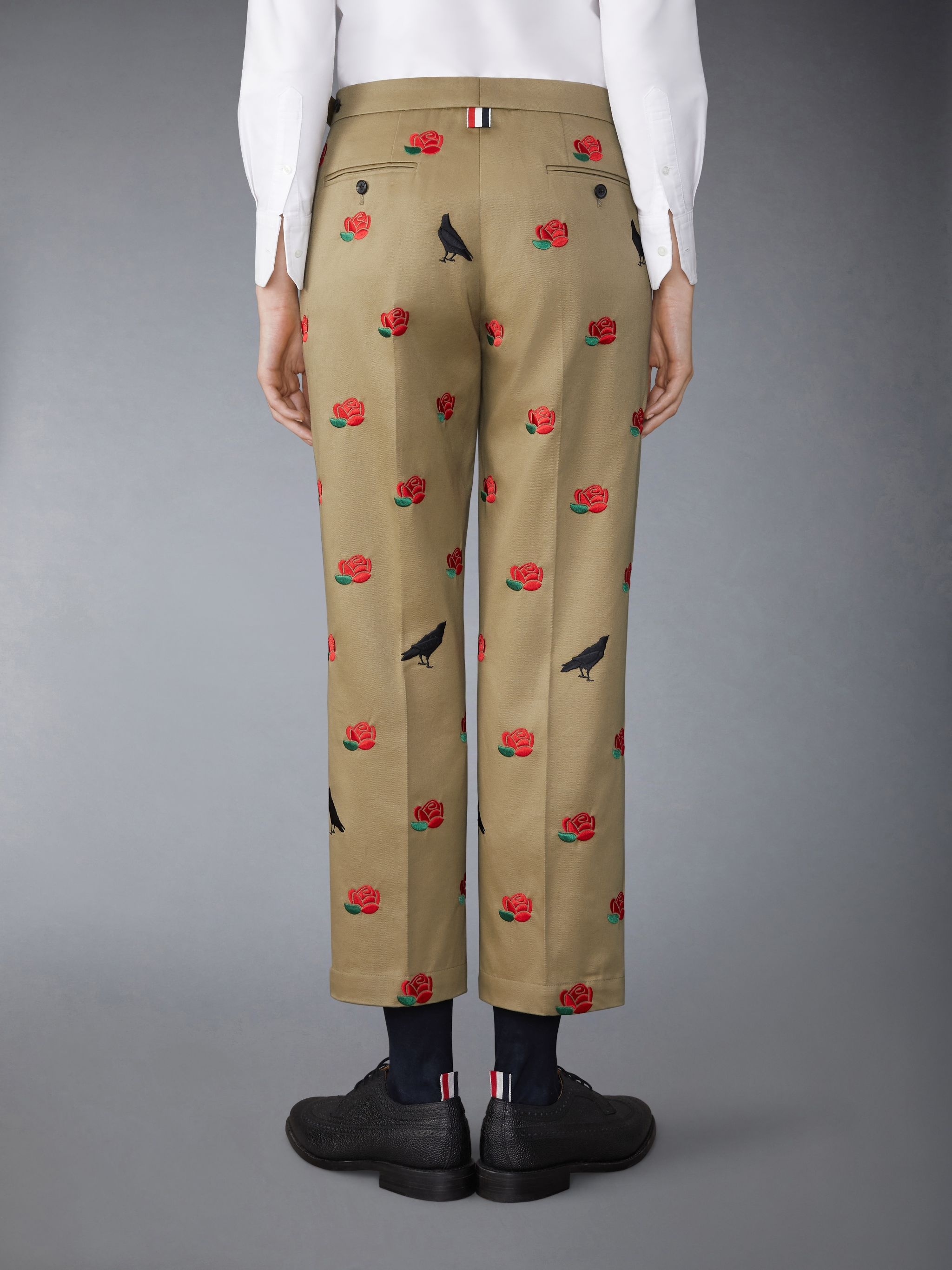 Cotton Twill Rose and Raven Chino Side Tab Trousers - 2