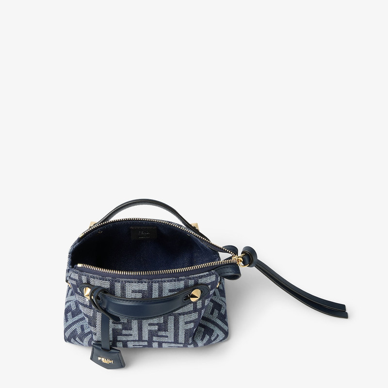 By The Way Soft Mini Dark blue denim-effect FF jacquard mini-bag 5