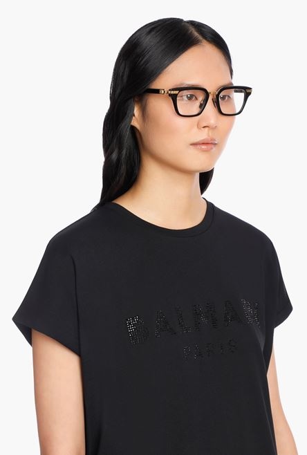Black and gold-tone titanium Legion-I eyeglasses - 4