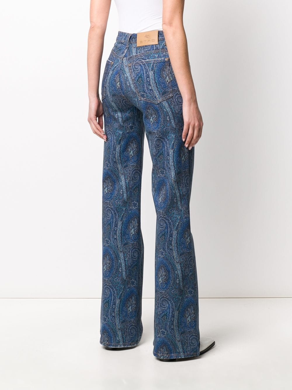 flared paisley print jeans - 4