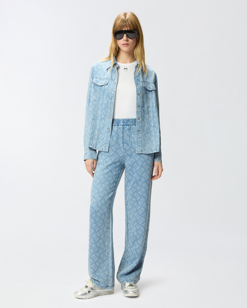 DENIM SHIRT WITH LOVE BIRDS LOGO 4