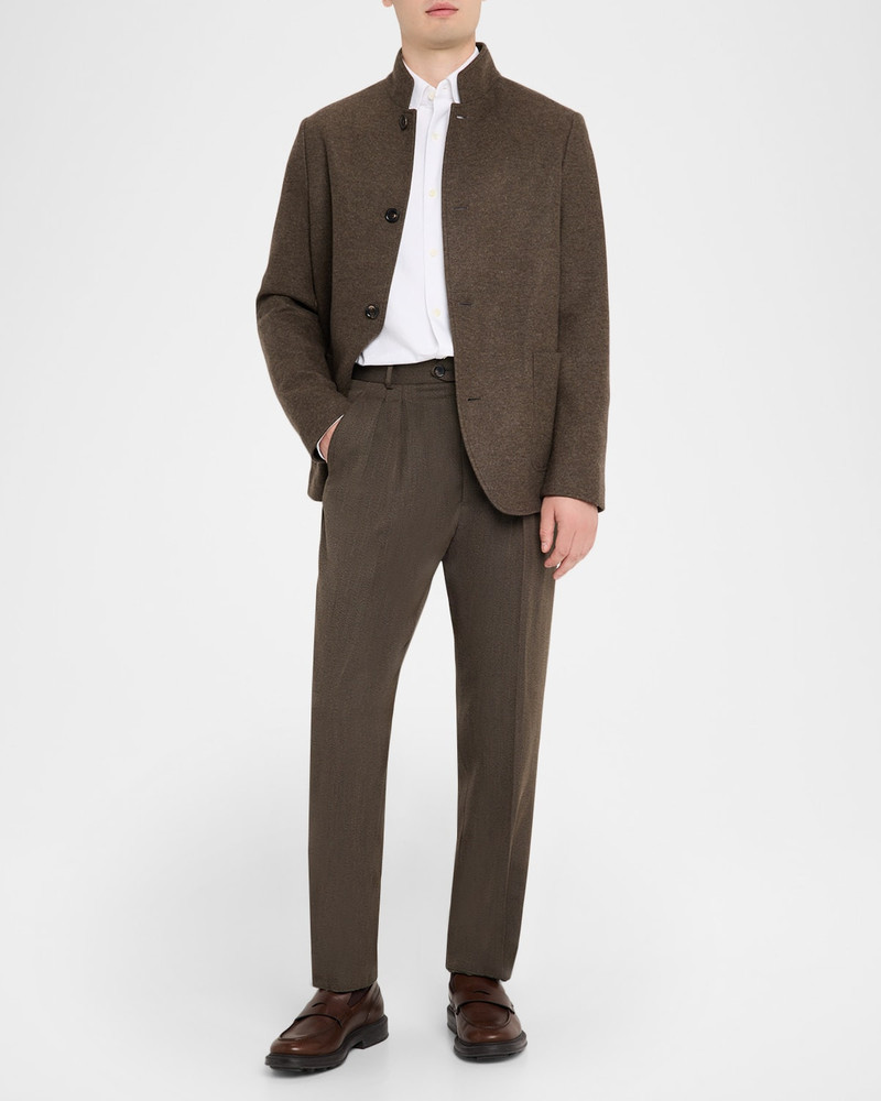 Loro Piana Men's Elia Cotton Round-Collar Sport Shirt outlook