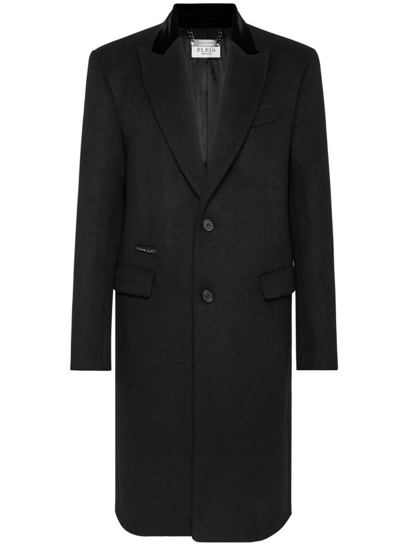 flocked-logo coat 1