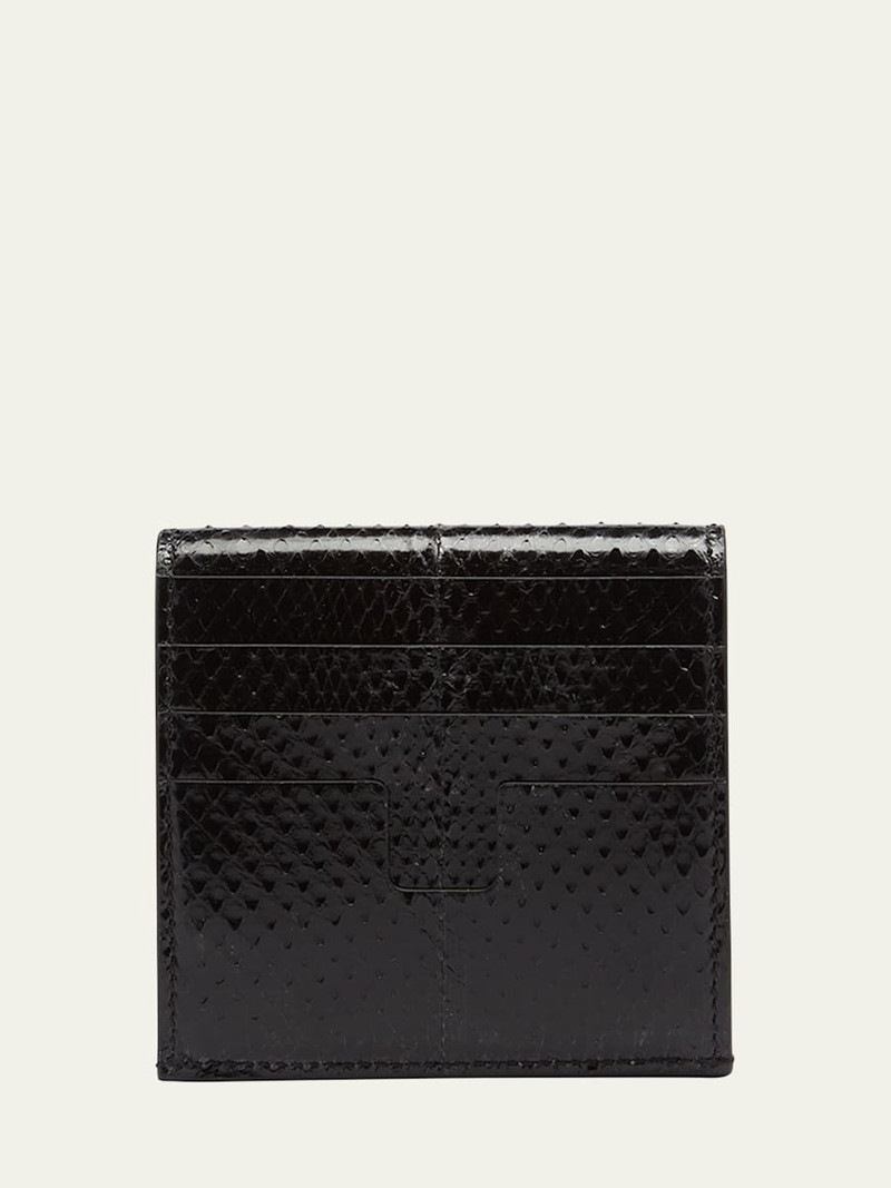 TOM FORD Flap Card Holder in Snake-Embossed Leather outlook