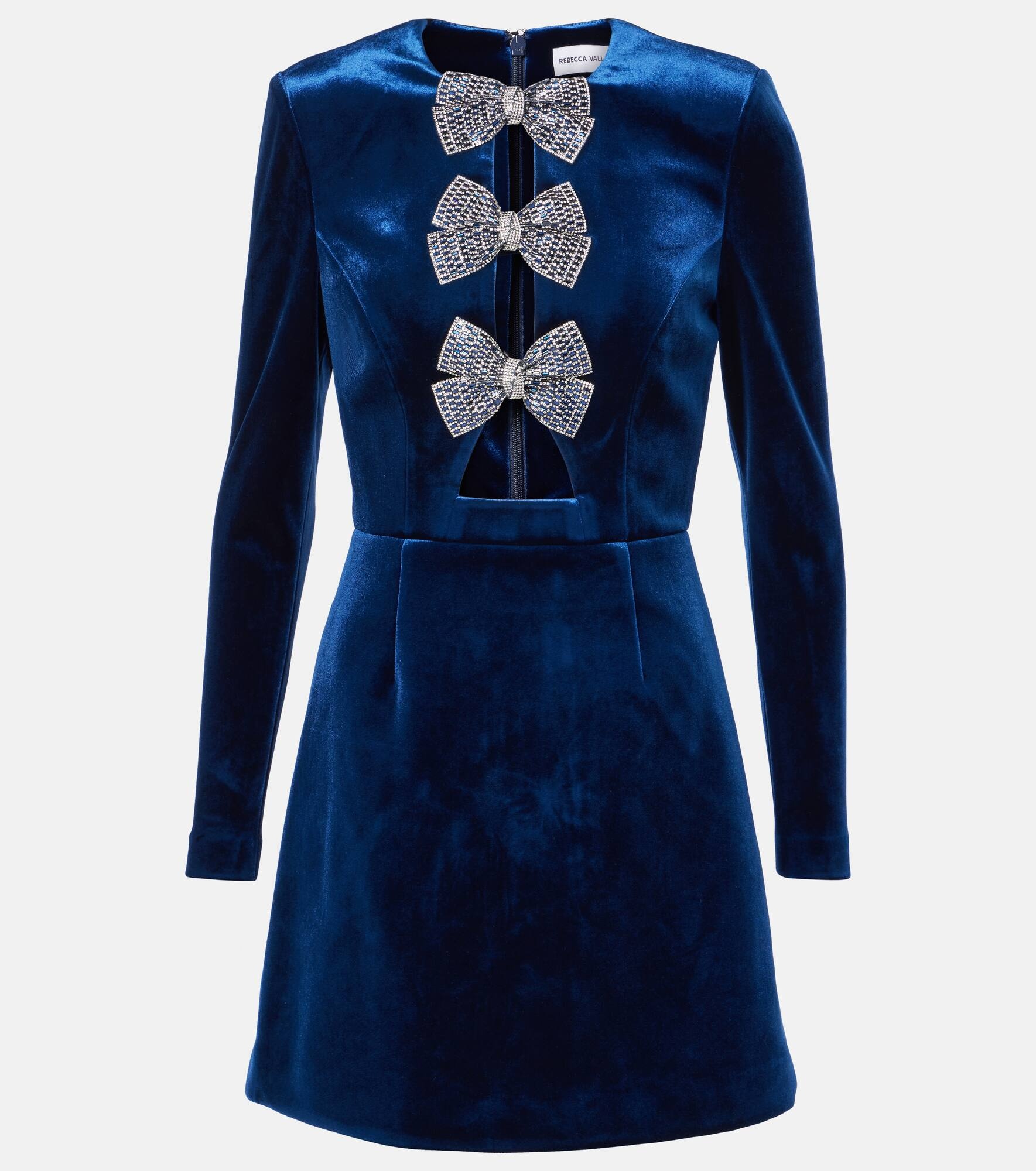 Vivicia bow-detail velvet minidress - 1