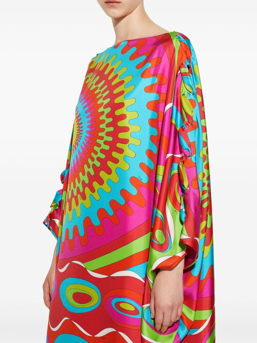 Bersaglio-print silk kaftan dress - 5