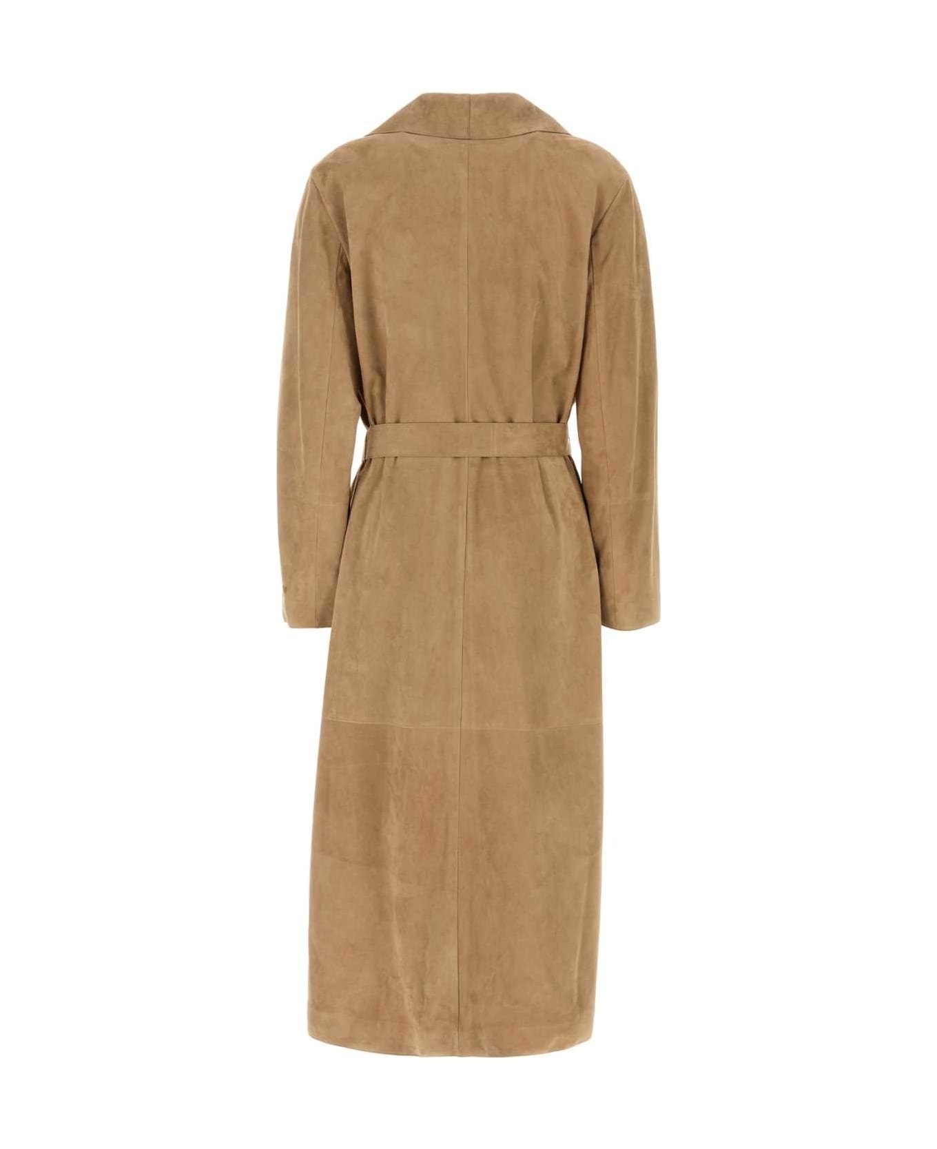 Camel Suede Coat - 2