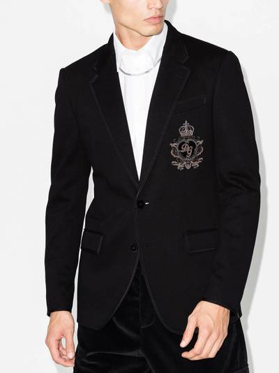 Dolce & Gabbana logo patch jersey blazer outlook