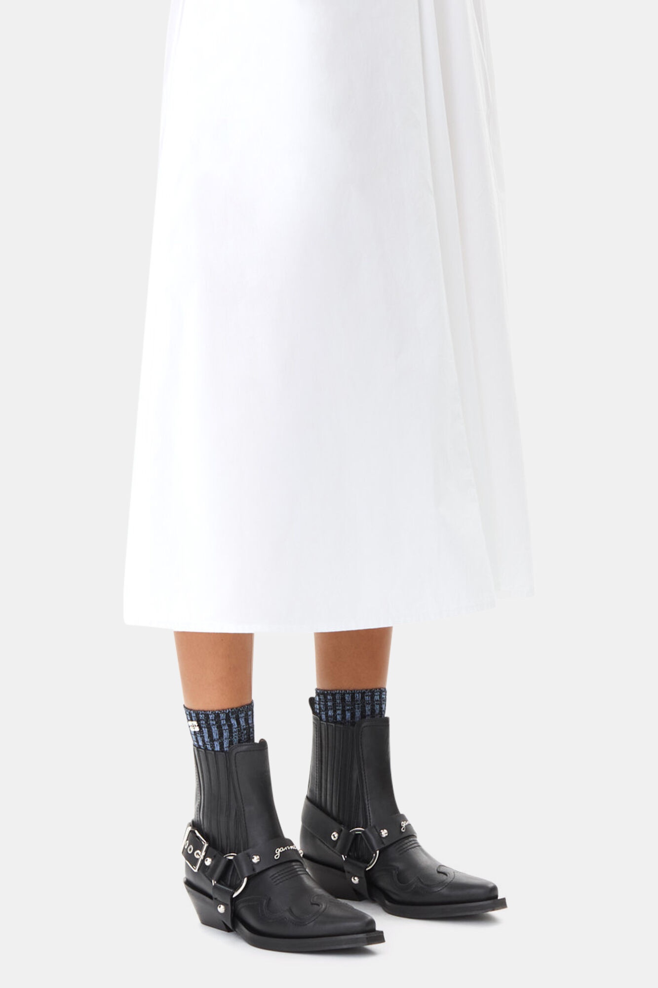 BLACK LOW CUT WESTERN CHELSEA BOOTS - 5