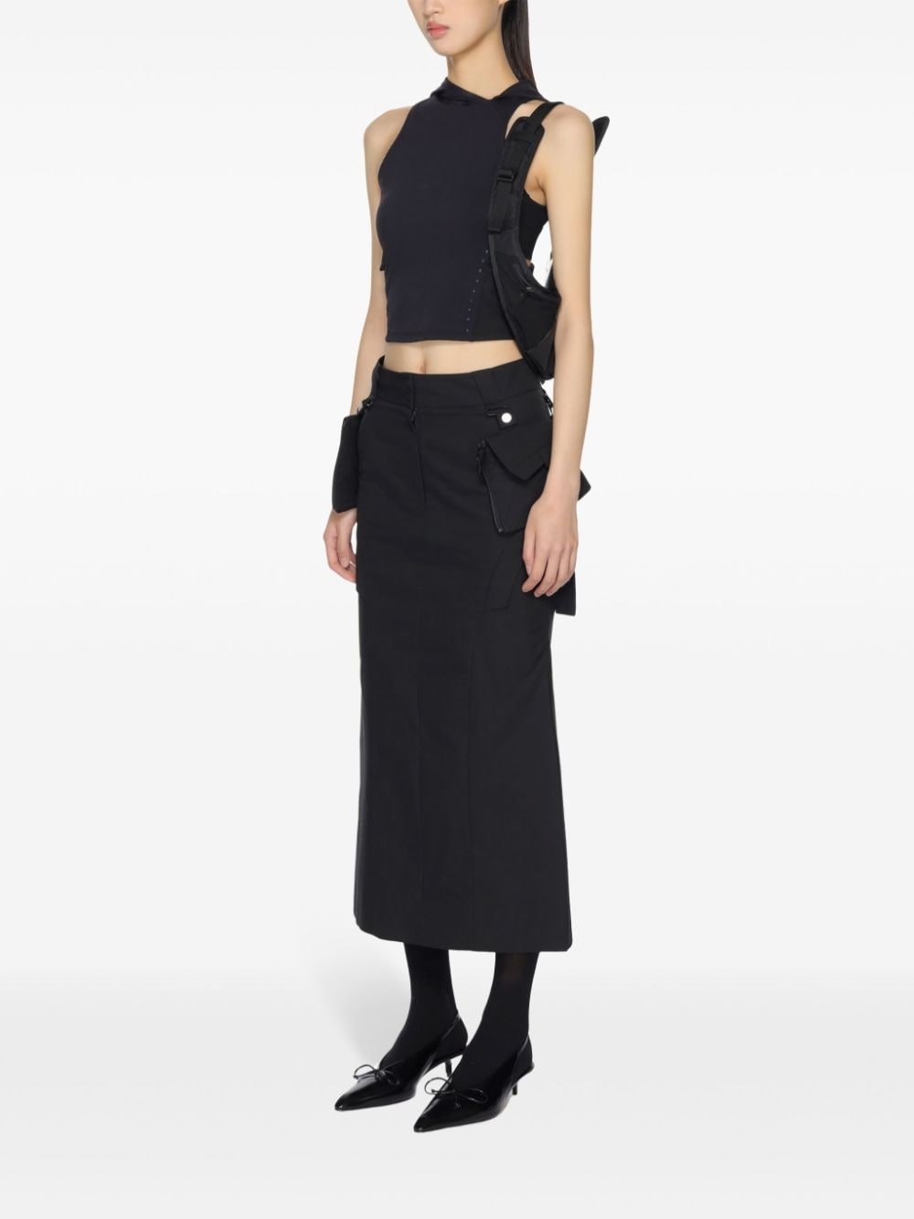cut-out hooded tank top - 3