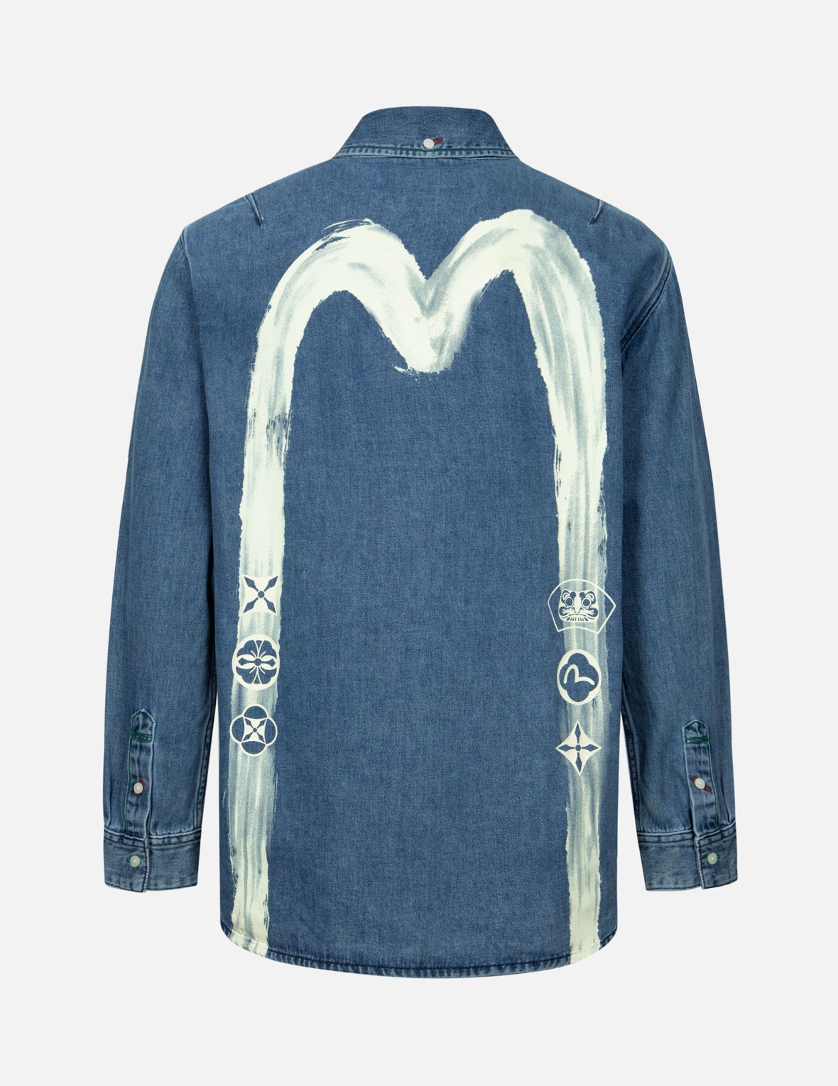 CALLIGRAPHY DAICOCK RELAX FIT DENIM SHIRT - 2