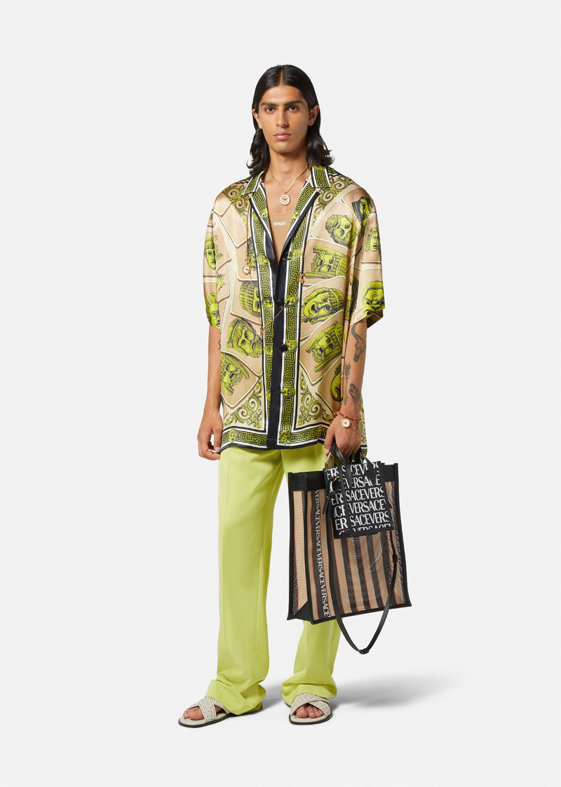 VERSACE Le Maschere Oversized Silk Shirt outlook