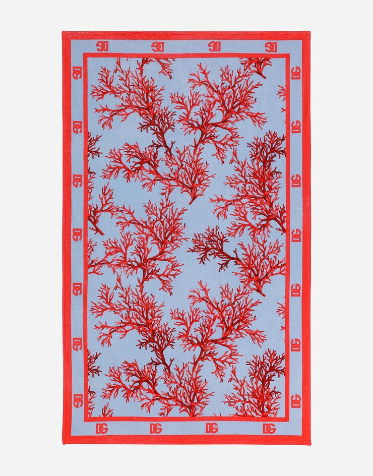 Coral-print cotton beach towel - 3