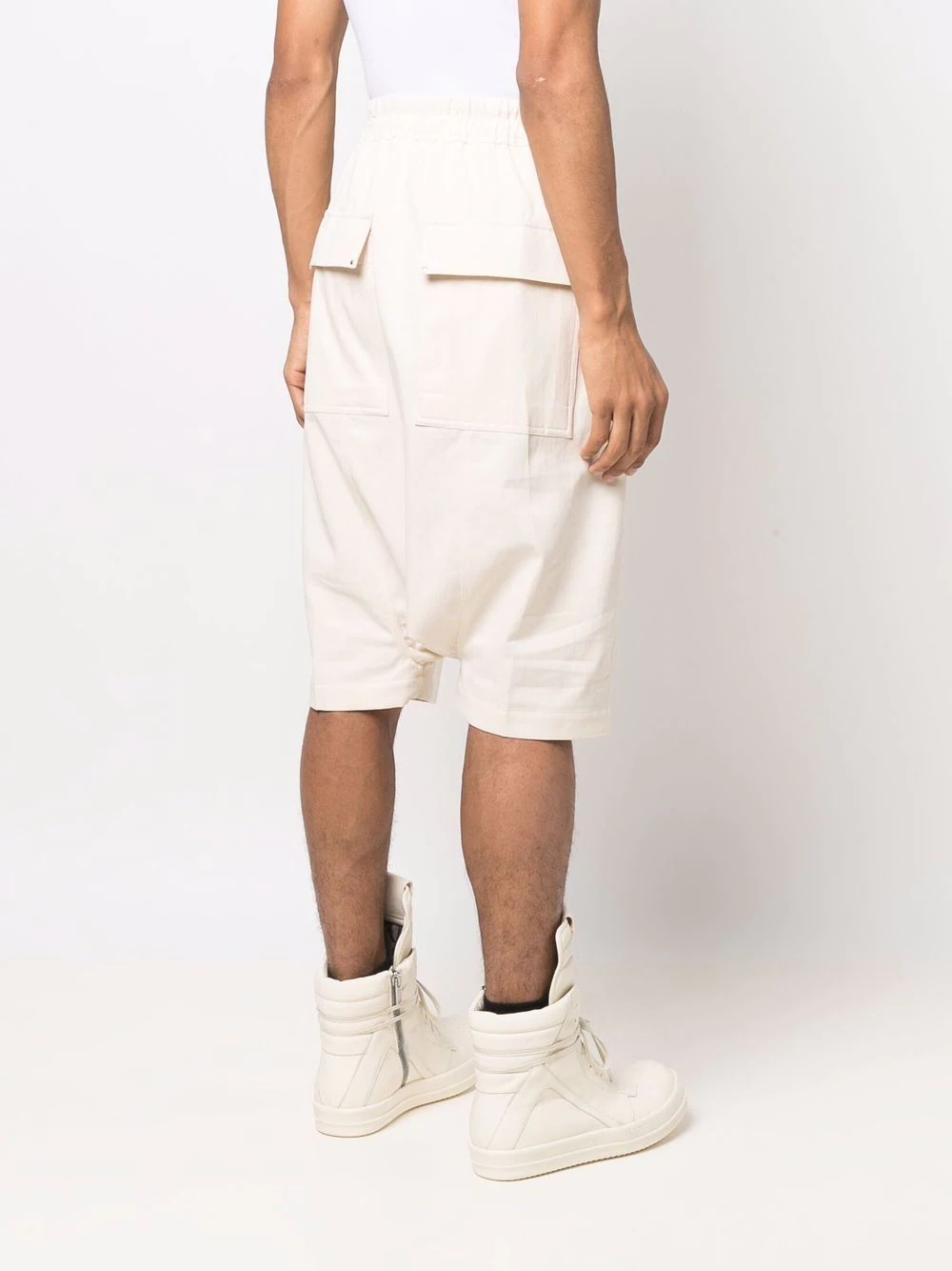 drawstring drop-crotch shorts - 4