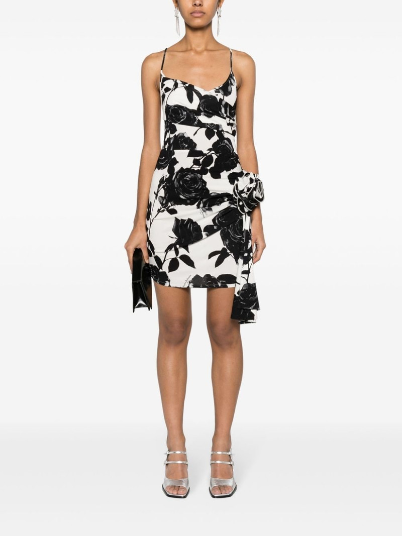 Balmain rose-print mini dress outlook