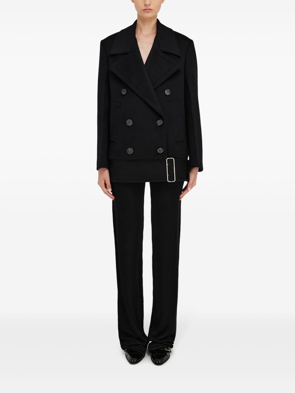 brushed-finish peacoat - 2
