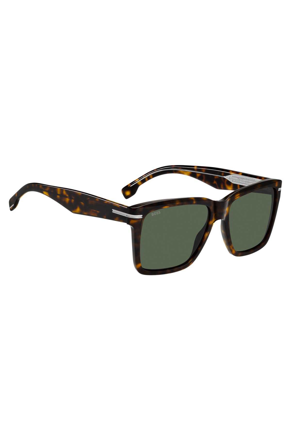 HAVANA-ACETATE SUNGLASSES WITH SILVER-TONE DETAILS - 4
