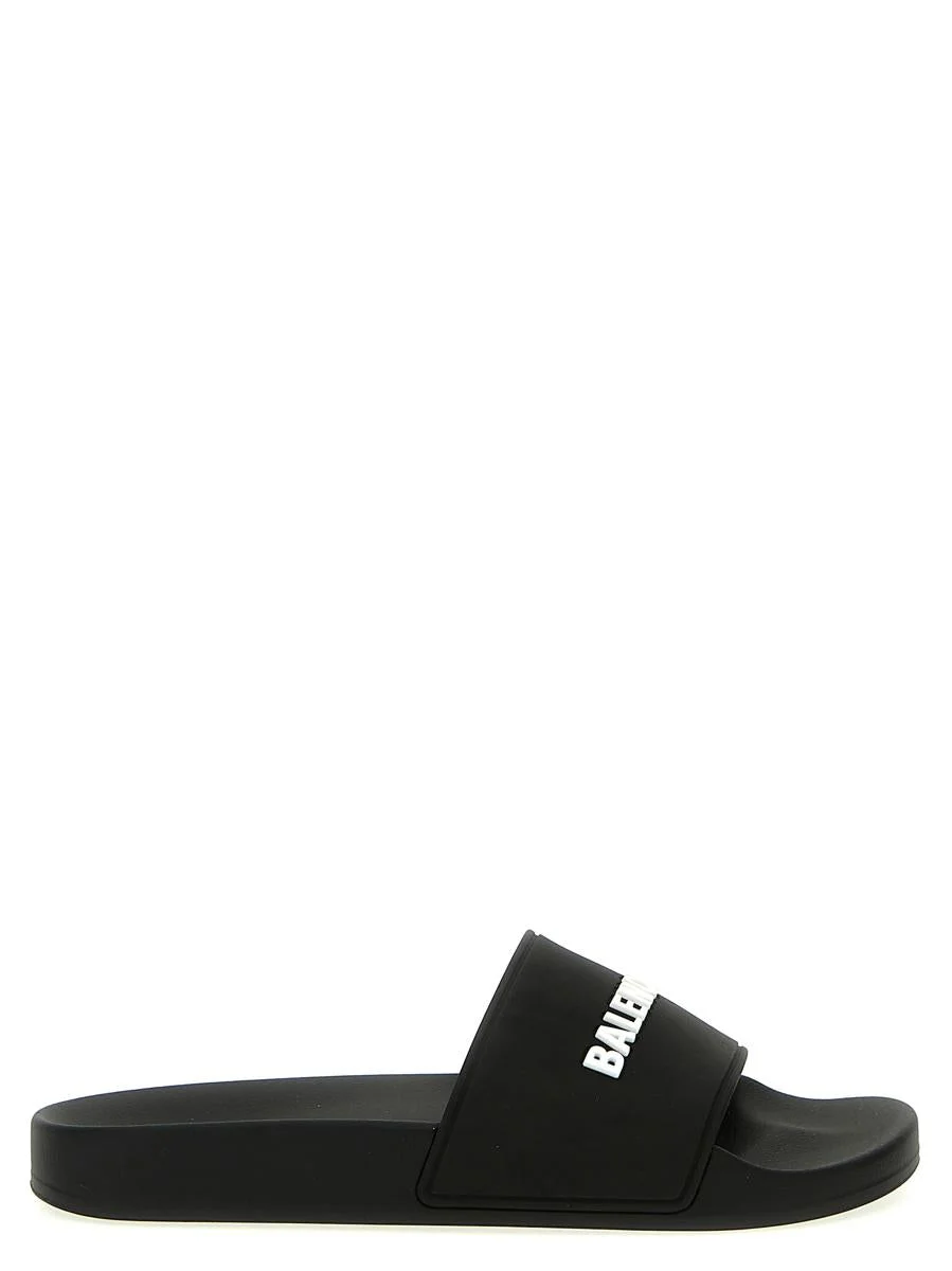 Balenciaga Logo Pool Slides - 1