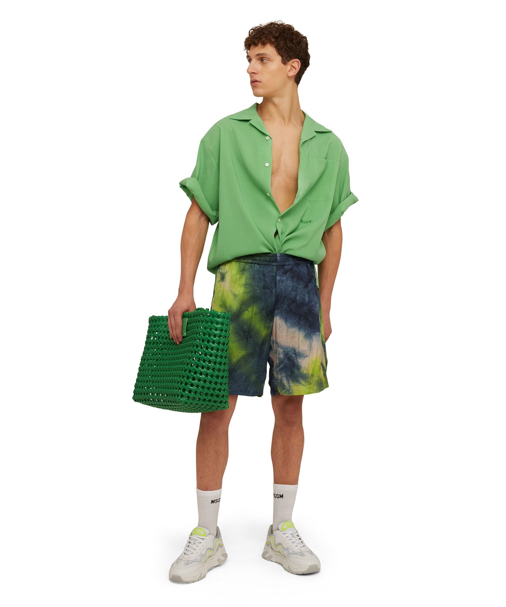 Viscose tie dye fluid Bermuda shorts - 5