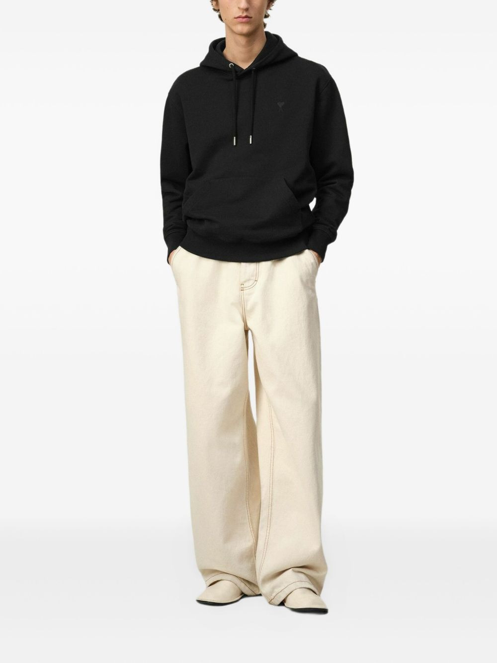 embroidered cotton hoodie - 3