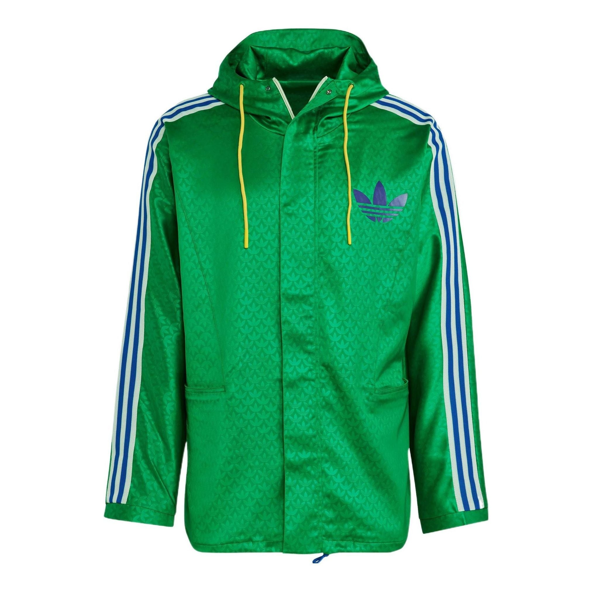 adidas originals Windbreaker Logo Printing Hooded Drawstring Sports Jacket 'Green' IB3440 - 1