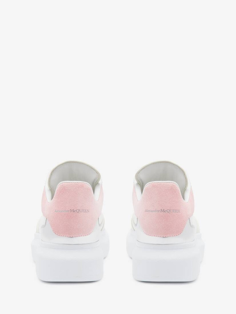 Alexander McQueen Women's Oversized Sneaker in White/cherry Blossom Pink outlook