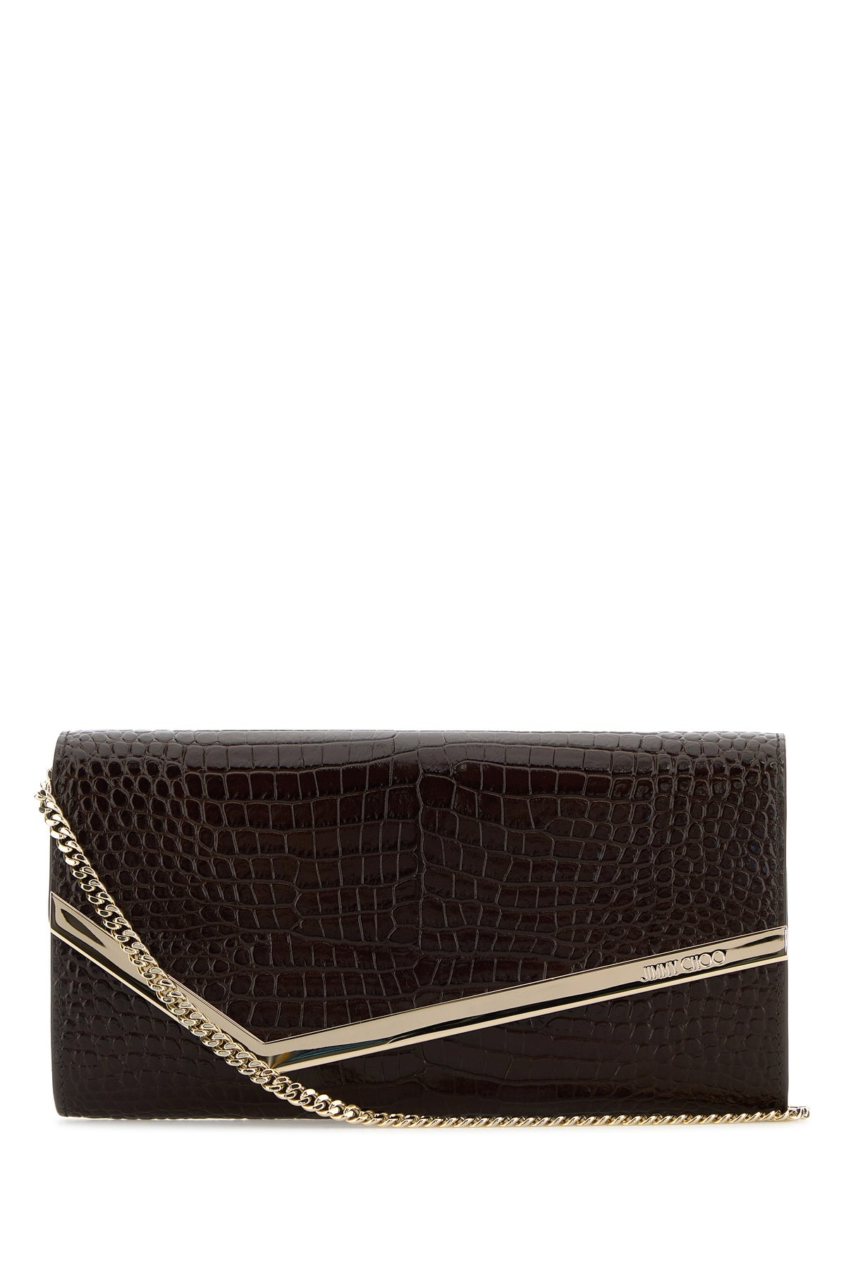Chocolate leather Emmie clutch - 1