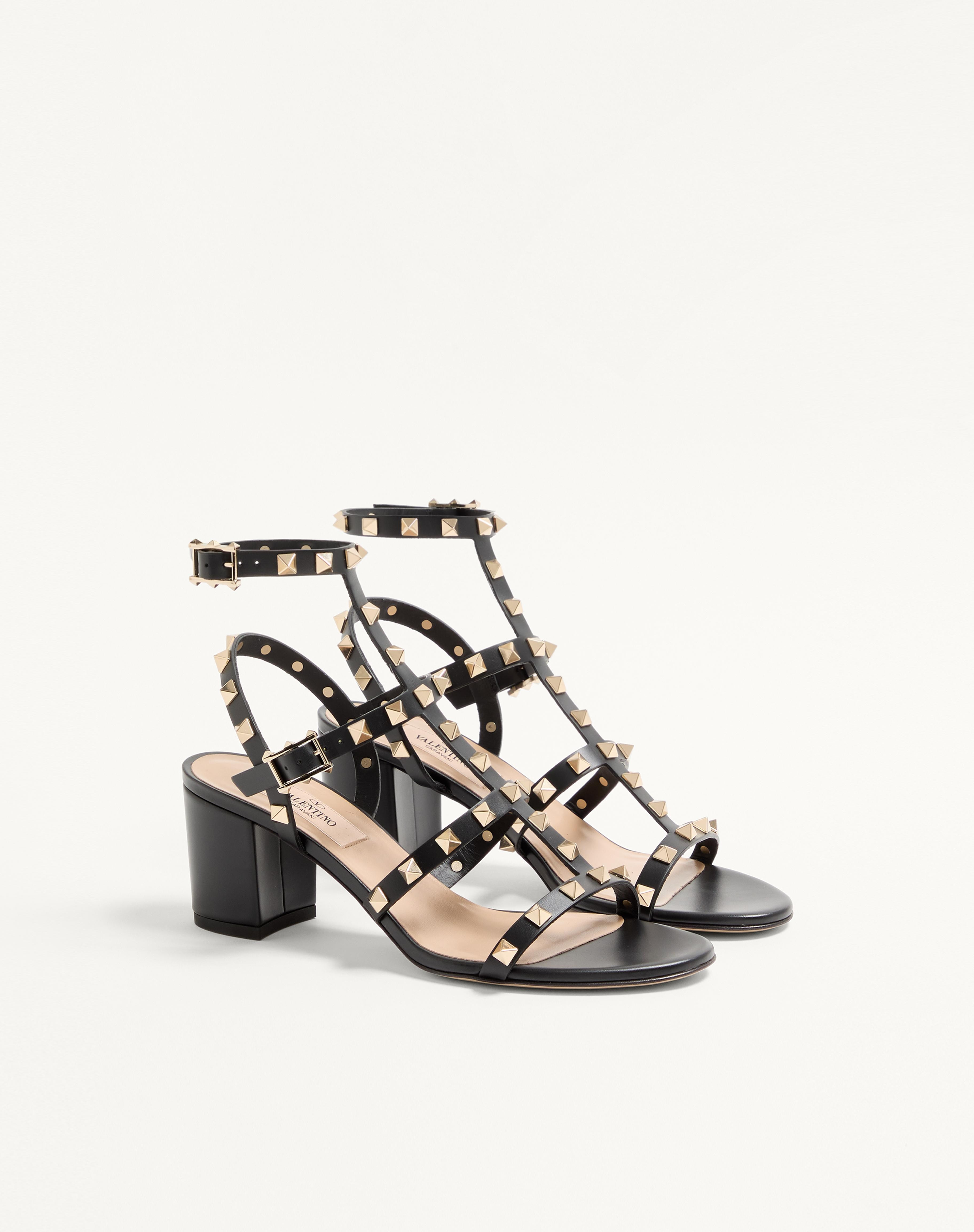 ROCKSTUD CALFSKIN ANKLE STRAP SANDAL 60 MM - 3