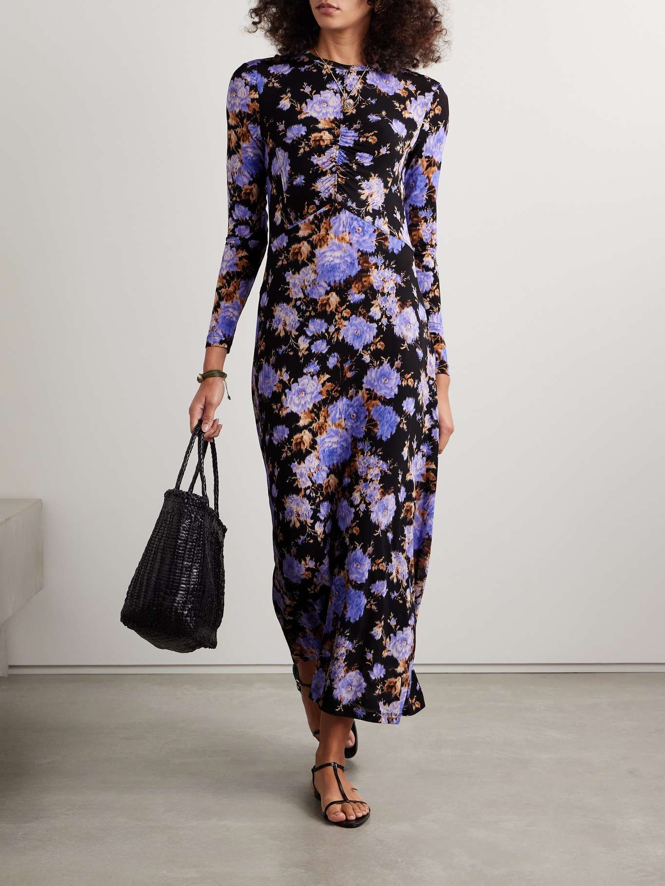 Naia ruched floral-print stretch-jersey maxi dress - 2