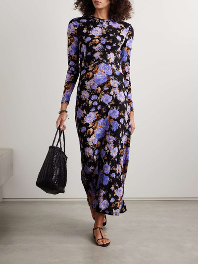 ULLA JOHNSON Naia ruched floral-print stretch-jersey maxi dress outlook