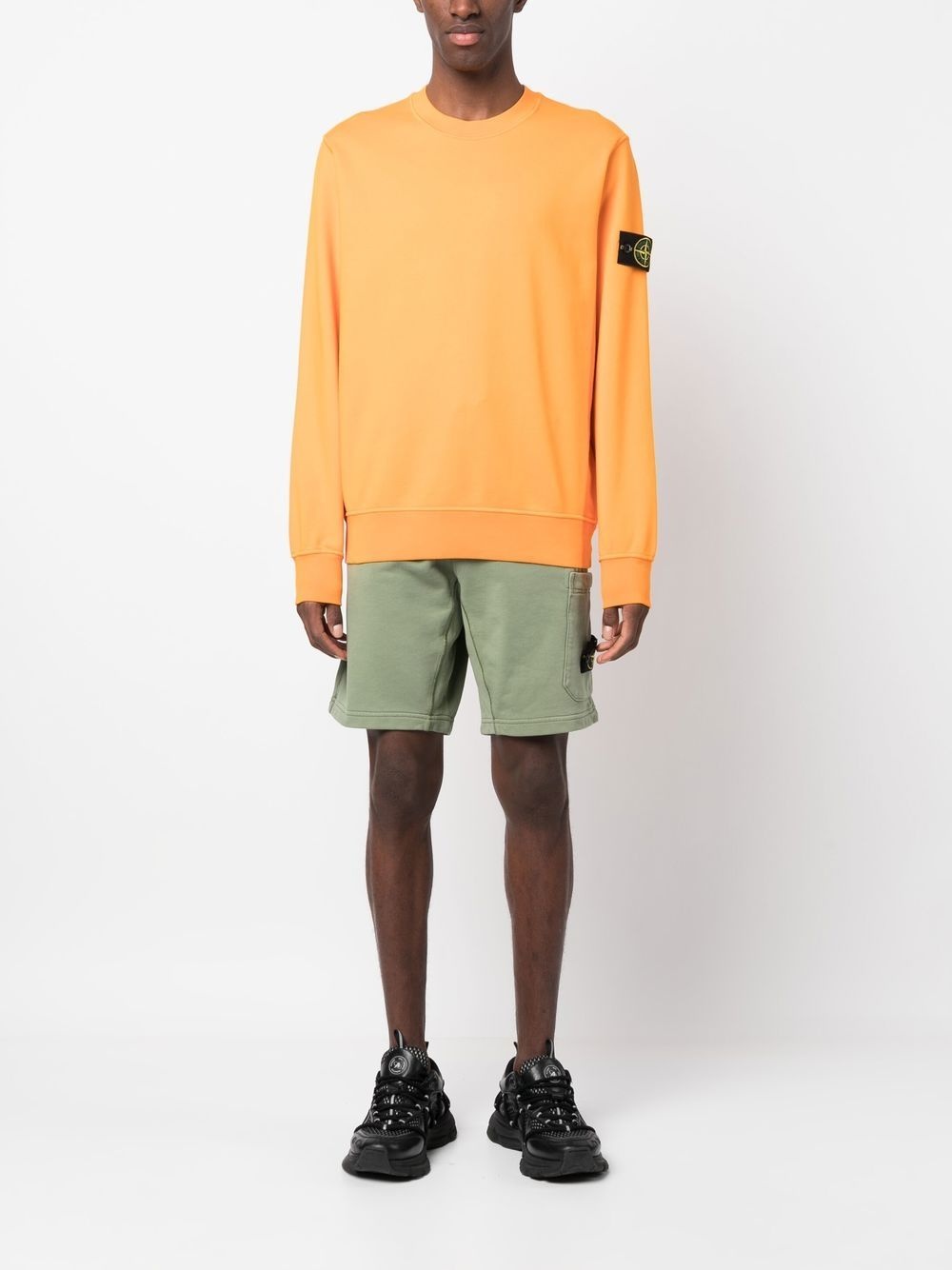 Compass-logo cotton track shorts - 2