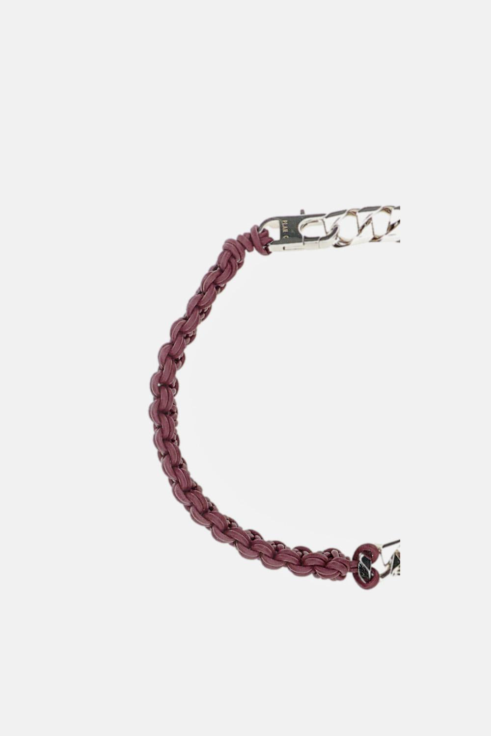 Chain necklace with vermilion red cord - 2