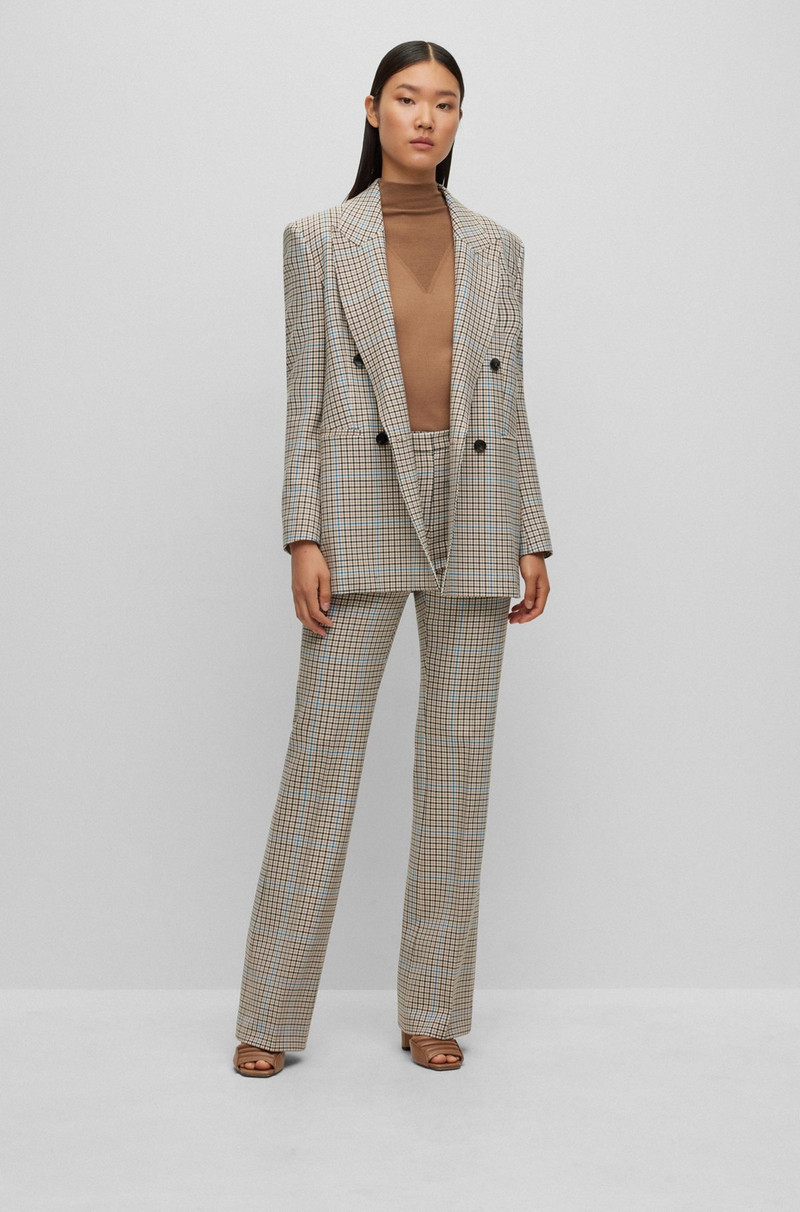 BOSS REGULAR-FIT TROUSERS IN CHECKED STRETCH MATERIAL outlook