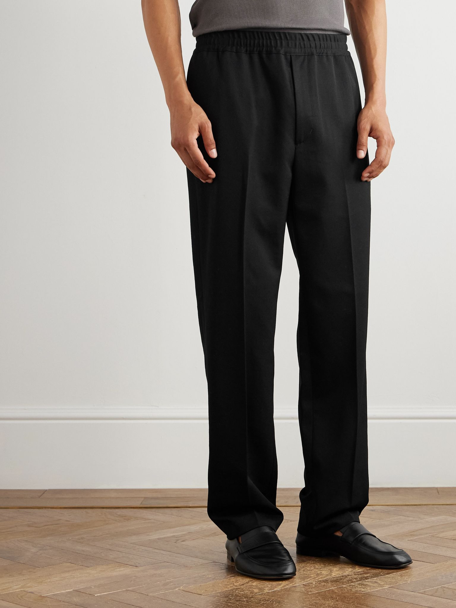 Lawrence Straight-Leg Virgin Wool-Twill Trousers Black - 3