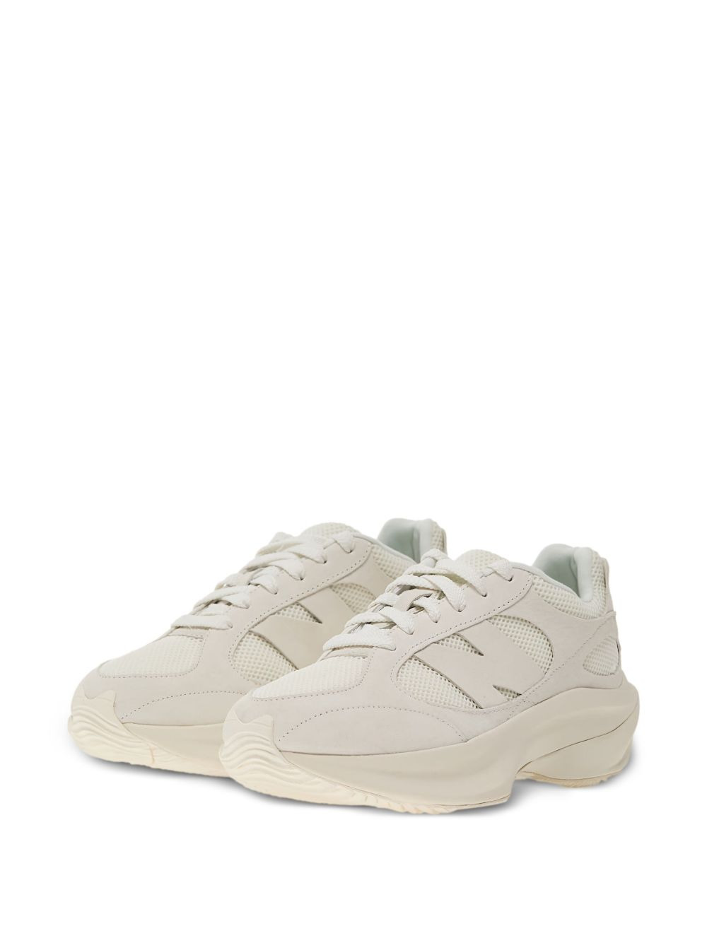 mesh-panelled leather trainers - 2